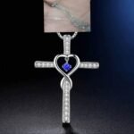 0e148782-c2f2-4a5b-865e-8780063663db.jpg Infinity Love God We Trust Christian Cross Birthstone Crystal Pendant Necklace Colour Gems Zircon Heart Necklace Women Jewelry