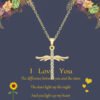 Angel Wings Cross Pendant Necklace For Woman With O Type Stainless Steel Chain Necklace Jewelry Gift
