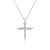 Angel Wings Cross Pendant Necklace For Woman With O Type Stainless Steel Chain Necklace Jewelry Gift