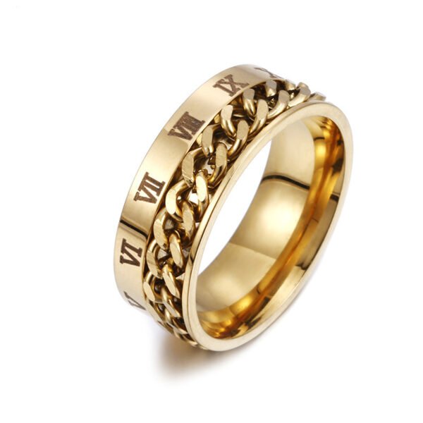 494057500114.jpg Roman Letter Rotatable Chain Rings Men Digital Titanium Steel RingFor Couple High Quality Multifunctional Bottle Opener Ring Spinner Jewelry Punk Gifts