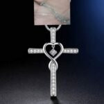 51049ab7-6eb8-4b0a-807a-7821c3445d5c.jpg Infinity Love God We Trust Christian Cross Birthstone Crystal Pendant Necklace Colour Gems Zircon Heart Necklace Women Jewelry