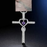 642acaba-7ddc-4fbd-826f-47c822361954.jpg Infinity Love God We Trust Christian Cross Birthstone Crystal Pendant Necklace Colour Gems Zircon Heart Necklace Women Jewelry
