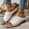 66e6dcf6-35f8-485b-96e2-f472bea82c84.jpg Fashion Crocodile-pattern Wedges Sandals Summer Outdoor Thick-soled Slippers Fish Mouth Shoes For Women