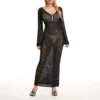 A6ab0f0912db24cdab1117255faebf9a4T.webp Yiiciovy Sexy Women Long Knit Beach Dress Hollow-Out Deep V-Neck Long Sleeve Bikini Cover-Ups Dress Fall Backless Holiday Dress