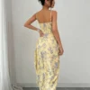 Sexy Slimming A-Line Dress Women's Summer New Fashion Cross-Border Strapless Side-Slit Gown Elegant Slim Fit Euro-American Style