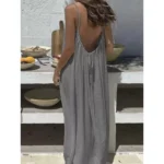 S129ffb7013614afdba7edc436cfc5a36m-1.webp New Arrival Women's Strapless Backless Long Loose Home Dress Comfortable Sleepwear Casual Maxi Dress