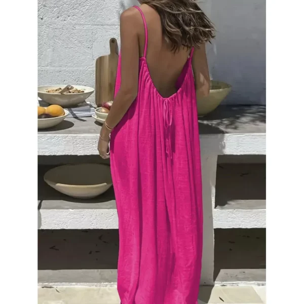S136c840166a148f1b8193dd7319f91b7l.webp New Arrival Women's Strapless Backless Long Loose Home Dress Comfortable Sleepwear Casual Maxi Dress