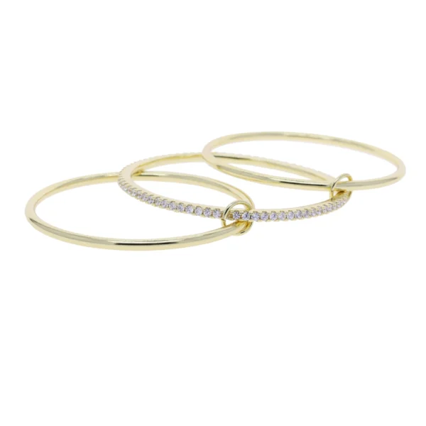 S1aa48d2d39d94c84a7d2326c3bc97238B.webp Classic 3pcs Set Daily Multi-layer Zircon Plain Bangle Bracelet Gold Color Plated Fashion Bling CZ Charm Texture Jewelry Bijoux
