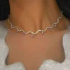 New S-shaped Pink White Water Drop Zircon Charm Pendant Necklace Hip Hop Women Men Full Paved 5A Cubic Zirconia Charm Jewelry
