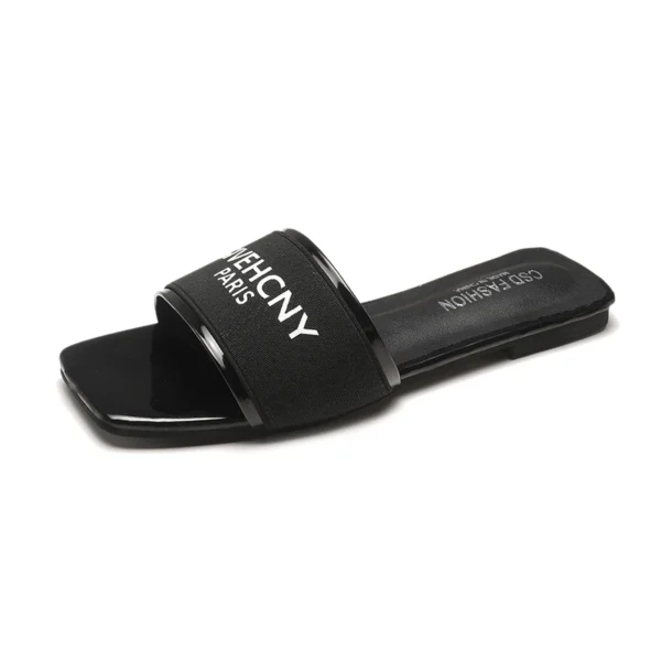 S30c96d3ccd5e47abb3456a12910d69efD.webp Luxury Design Women's Summer Letter Flat Heel Slippers 2024 Outdoor Trendy Ladies Sandals Female Beach Slippers