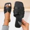 2025 Summer Ladies' Fashionable Casual Flat Sandals, Versatile Outdoor Wear, Flat Slippers for Wearing Outside