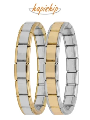 Hapiship 2024 New Men/Women's Jewelry 7/9/13mm Width Itanlian Elastic Charm Bracelet Fashion Stainless Steel Bangle ST-Top