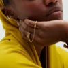 Fashion CZ Zircon Stainless Steel Double Layer Chain Ring for Women Gold Plated Tassel Link Ring Hip Hop Jewelry Waterproof