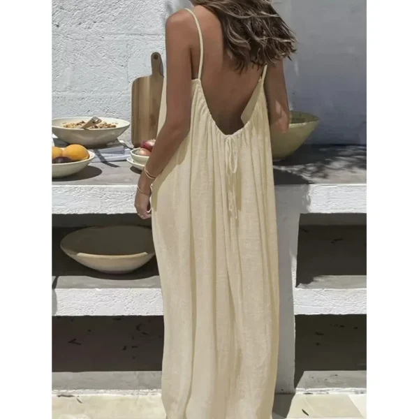 S63ff672fca124f14b2ab9f36123aebd7L.webp New Arrival Women's Strapless Backless Long Loose Home Dress Comfortable Sleepwear Casual Maxi Dress