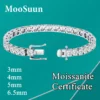 S65ce7fd259b748788649e95b9163fe60t.webp MooSuun 3mm--6.5mm Moissanite Diamond Tennis Bracelet for Women Men Luxury Fine Jewelry Pass Test S925 Sterling Silver