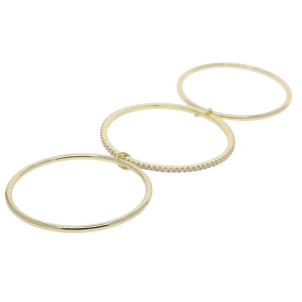 S66097a4b996d430fb3fabfa4487b25b2u.webp Classic 3pcs Set Daily Multi-layer Zircon Plain Bangle Bracelet Gold Color Plated Fashion Bling CZ Charm Texture Jewelry Bijoux