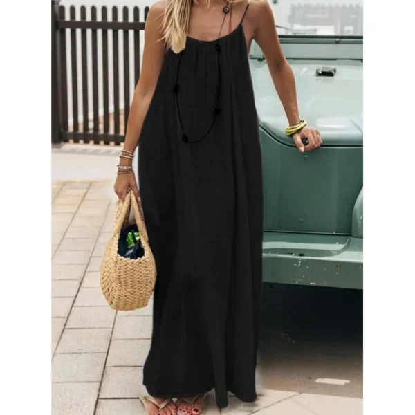 S6b3e481408ed4b1aa568deca072cdf286.webp New Arrival Women's Strapless Backless Long Loose Home Dress Comfortable Sleepwear Casual Maxi Dress