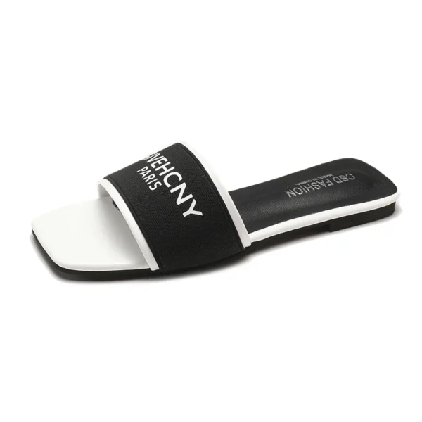 S6cc807f58f9a4986a265e5ef86a78b84i.webp Luxury Design Women's Summer Letter Flat Heel Slippers 2024 Outdoor Trendy Ladies Sandals Female Beach Slippers