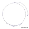 New S-shaped Pink White Water Drop Zircon Charm Pendant Necklace Hip Hop Women Men Full Paved 5A Cubic Zirconia Charm Jewelry