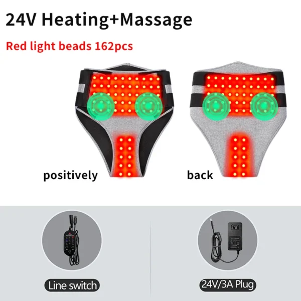 S976f94076d174611a7e2a3571a1cf683a.webp 660Nm Red Light Heating Pad 162 Led Abdominal Massage Relieve Abdominal Pain Cold Uterus Menstrual Cramps Warm Care Support