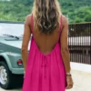 New Women's Off-Shoulder Loose Dress Pure Color Strap Casual Fashionable Summer Gown Cross-Border Loose Fit Maxi Dress