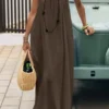 S9fa5ec2a03184b5abf56105c525bd6c5O.webp New Arrival Women's Strapless Backless Long Loose Home Dress Comfortable Sleepwear Casual Maxi Dress