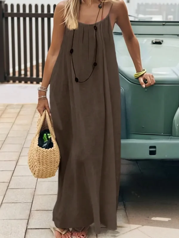 S9fa5ec2a03184b5abf56105c525bd6c5O.webp New Arrival Women's Strapless Backless Long Loose Home Dress Comfortable Sleepwear Casual Maxi Dress