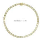 2026 Geometric Moon Shaped Cuban Link Chain Paved Bling Cz High Polished Shiny Gold Color Necklace Choker Women Jewelry