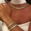 Sb4e3603c33c7476a8a251f949a03305d2.webp 2026 Geometric Moon Shaped Cuban Link Chain Paved Bling Cz High Polished Shiny Gold Color Necklace Choker Women Jewelry