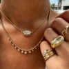 New S-shaped Pink White Water Drop Zircon Charm Pendant Necklace Hip Hop Women Men Full Paved 5A Cubic Zirconia Charm Jewelry