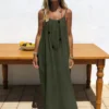 Sb82fe28bcffa4b2a8b5c4192317ceae2c.webp New Arrival Women's Strapless Backless Long Loose Home Dress Comfortable Sleepwear Casual Maxi Dress