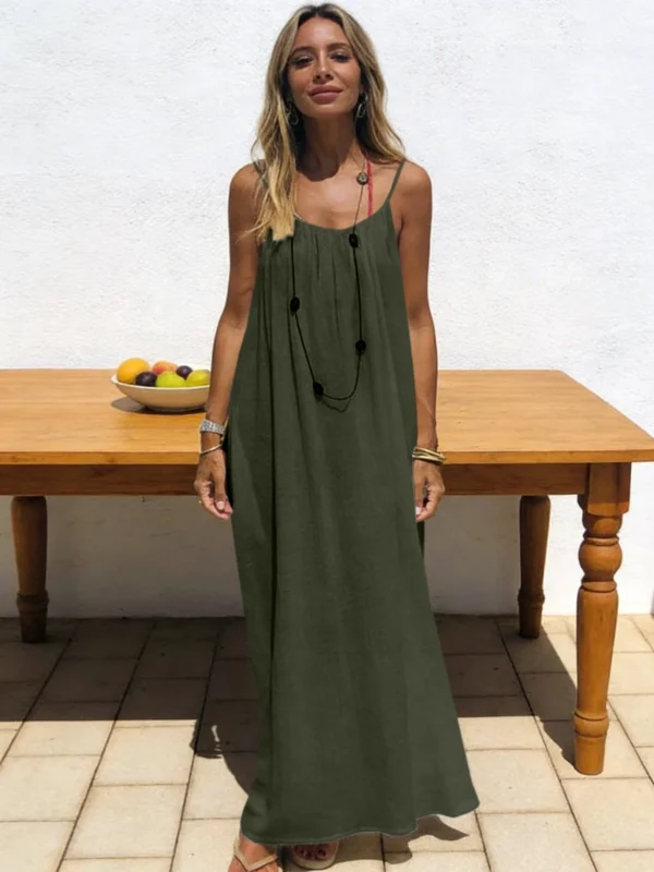Sb82fe28bcffa4b2a8b5c4192317ceae2c.webp New Arrival Women's Strapless Backless Long Loose Home Dress Comfortable Sleepwear Casual Maxi Dress