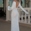 Sc28732e8b0a043cf9a06b0fb7e5c720b1.webp Yiiciovy Sexy Women Long Knit Beach Dress Hollow-Out Deep V-Neck Long Sleeve Bikini Cover-Ups Dress Fall Backless Holiday Dress
