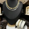 Sc78fbdf9f90d4385a82dbcc258b7f6a6U.webp 2026 Geometric Moon Shaped Cuban Link Chain Paved Bling Cz High Polished Shiny Gold Color Necklace Choker Women Jewelry