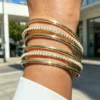 Sc98e30c25e434b3a9e26a6abd5bcac91X.webp Classic 3pcs Set Daily Multi-layer Zircon Plain Bangle Bracelet Gold Color Plated Fashion Bling CZ Charm Texture Jewelry Bijoux