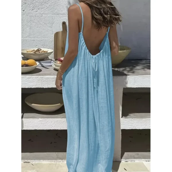 Sd6a33ef537d5485b9ff741c9e83e52dcy.webp New Arrival Women's Strapless Backless Long Loose Home Dress Comfortable Sleepwear Casual Maxi Dress