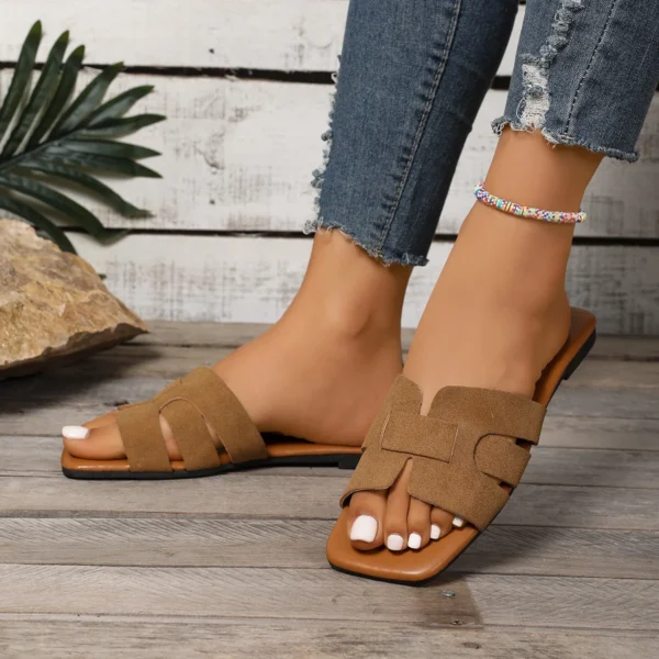 Sd8563379090e48768741a66a7a888037v.webp Basic Women Shoes Classic Slippers Fashion Outside Flat Low Heels Outdoor Non Slip Lightweight Women's Shoes