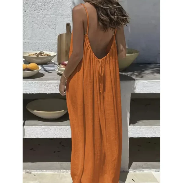 Sd8a812137273434e858dd82ee5c448109.webp New Arrival Women's Strapless Backless Long Loose Home Dress Comfortable Sleepwear Casual Maxi Dress