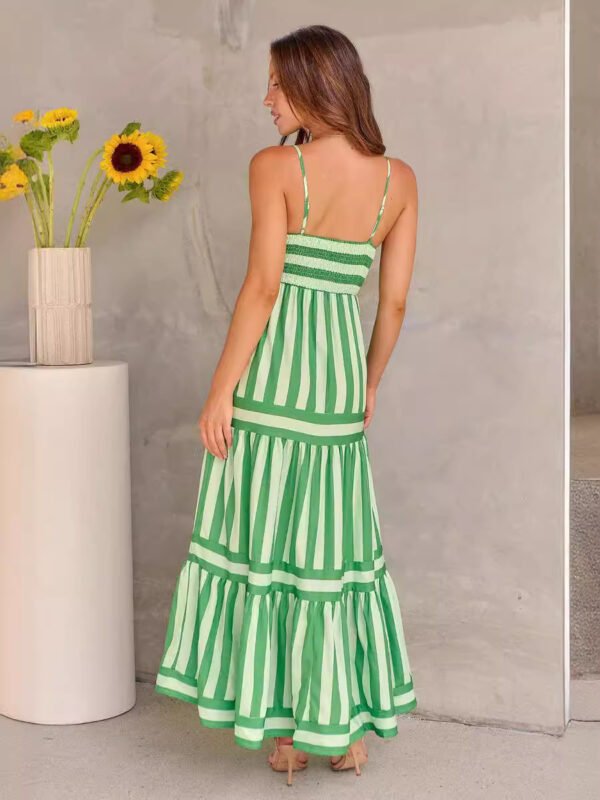 bb04076f-0c6d-4fb1-a17c-71a874d1e70f.jpg Summer Striped Printed Suspender Long Dress With Pockets Fashion Square Neck Backless Dresses For Beach Vacation Women Clothing
