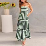 bfe7bee5-9c57-491d-883a-a50511a90ed2-1.jpg Summer Striped Printed Suspender Long Dress With Pockets Fashion Square Neck Backless Dresses For Beach Vacation Women Clothing