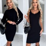dcf5e1fa-a1cb-42c4-914e-8147cc0749df-1.jpg 2pcs Suit Women's Solid Stripe Long-sleeved Top And Tight Suspender Skirt Fashion Autumn Winter Slim Clothing