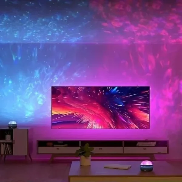 1pc Ocean Wave Projector, 7-Color Light Patterns with Remote Control, USB Powered for Bedroom, Home Theater & Room Decor