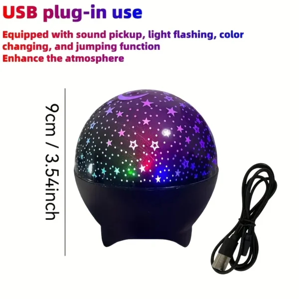 Star and moon projection night light fairy light bedroom LED atmosphere music synchronization color changing projection light