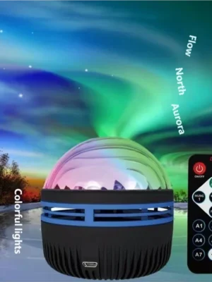 S786f870ad0b34bc88456fcb826b75283D.webp 1pc Ocean Wave Projector, 7-Color Light Patterns with Remote Control, USB Powered for Bedroom, Home Theater & Room Decor
