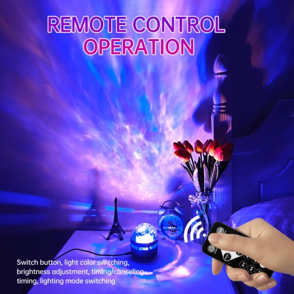 S8081a79e537f47b1b08b688fd01f1ef8Y.webp LED NightLights Galaxy Projector Remote Control 5V USB Rechargeable Starry Sky Lamp DMX Sound Active 7 Modes for Kids Room Decor