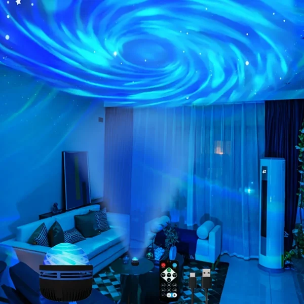 S988992580beb4ae491c56e538fdf2be66.webp LED NightLights Galaxy Projector Remote Control 5V USB Rechargeable Starry Sky Lamp DMX Sound Active 7 Modes for Kids Room Decor